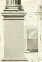 An illustration from Regles des cinq ordres d'architecture de Vignole : ouvrage dans lequel on donne : une idée de la géometrie, les définitions des figures géométriques nécessaires à l'étude de l'architecture, la formation des ordres, rigoureusement démontrée, dans l'origine de l'architecture ... : enfin, les notions nécessaires sur les ordres appellés accessoires (1797)