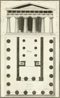 An illustration from Regles des cinq ordres d'architecture de Vignole : ouvrage dans lequel on donne : une idée de la géometrie, les définitions des figures géométriques nécessaires à l'étude de l'architecture, la formation des ordres, rigoureusement démontrée, dans l'origine de l'architecture ... : enfin, les notions nécessaires sur les ordres appellés accessoires (1797)