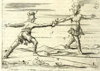An illustration from Regole della scherma insegnate da Lelio e Titta Marcelli (1686)