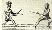 An illustration from Regole della scherma insegnate da Lelio e Titta Marcelli (1686)
