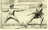 An illustration from Regole della scherma insegnate da Lelio e Titta Marcelli (1686)