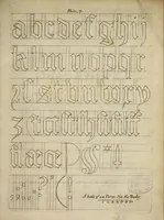 An illustration from Regulae trium ordinum literarum typographicarum, or, The rules of the three orders of print letters : viz. The Roman Italick English capitals and small : shewing how they are compounded of geometrick figures, and mostly made by rule and compass : useful for writing masters, painters, carvers, masons, and others that are lovers of curiosity (1676)
