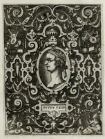 Picture 10 of 41 from Regvm romanorvm vna cvm qvorvndam eorvm vxorū qvantvm ex antiqvis numismatis marmoribusque colligere licuit exactissima effigierum delineatio (1550), leaf 57