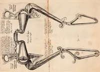 An illustration from Reitkunst Herrn Antonij de Pluvinel, darinnen er die jetzo regirende Kön. Mayst. in Frankreich/Ludouicum XIII. vnderwiesen : lehrend / Wie ein Reutersmann sich zu allen ritterlichen Vbungen bequemen vnd instellen / wie ein Pferd zum Gehorsam zubringen vnd in allerley schönen Schulen / Stücken vnd Maneigen leichtlich vnd volkommenlich abgerichtet werden soll : In Frantzösischer vnd Teutscher Sprach an den Tag gegeben / vnnd mit sechzig schönen Kupfferstücken gezieret (1628)