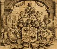 An illustration from Reitkunst Herrn Antonij de Pluvinel, darinnen er die jetzo regirende Kön. Mayst. in Frankreich/Ludouicum XIII. vnderwiesen : lehrend / Wie ein Reutersmann sich zu allen ritterlichen Vbungen bequemen vnd instellen / wie ein Pferd zum Gehorsam zubringen vnd in allerley schönen Schulen / Stücken vnd Maneigen leichtlich vnd volkommenlich abgerichtet werden soll : In Frantzösischer vnd Teutscher Sprach an den Tag gegeben / vnnd mit sechzig schönen Kupfferstücken gezieret (1628)
