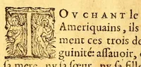 An illustration from Histoire d'un voyage faict en la terre du Bresil, autrement dite Amerique. : Contenant la nauigation, & choses remarquables, veuës sur mer par l'aucteur. Le comportement de Villegagnon en ce pays la. Les moeurs & facons de viure estranges des sauuages ameriquains: auec vn colloque de leur langage. Ensemble la description de plusieurs animaux, arbres, herbes, & autres choses singulieres, & du tout inco[n]nues pardecà: dont on verra les sommaires des chapitres au commencement du liure. (1580)