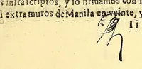 An illustration from Relacion con insercion de autos sobre todo lo que a passado para restituir a su silla al illustrissimo señor maestro D. Fr. Phelippe Pardo arzobispo metropolitano de Manila del consejo de su Magestad. &c. : Y de las demas consequencias, segun consta en este iuzgado ecclesiastico: mandad referir por dicho illustrissimo señor a fin de poderse imprimir, y remitir, por quanto segun el corto tiempo es impossible hacer los tantos necessarios para remitir a la Europa a los tribunales, que quiere su señoria illustrísima (1685)