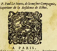 An illustration from Relation de ce qui s'est passé en la Nouuelle France en l'annee 1639. Enuoyée au r. pere prouincial de la Compagnie de Iesus en la prouince de France. (1640)