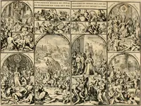 An illustration from Relation du voyage de Sa Majesté britannique en Hollande, et de la reception qui luy a été faite : enrichie de planches très-curieuses : avec un récit abregé de ce qui s'est passé de plus considerable depuis l'arrivée de Sa Majesté en Hollande le 31. de Janvier, jusqu'à son retour en Angleterre, au mois d'Avril 1691, & l'heureax succés de l'expedition d'Irlande, subjuguée par les arnes toûjours victorieuses de Sa Majesté (1692)