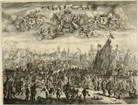 An illustration from A relation in form of journal of the voiage and residence which the most excellent and most mighty prince Charles the II, King of Great Britain, &c hath made in Holland from the 25 of May to the 2 of June, 1660 (1660)