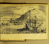 Picture 5 of 7 from The Relation of a wonderfull voiage made by William Cornelison Schouten of Horne. : Shewing how south from the Straights of Magelan, in Terra del-Fuogo: he found and discovered a newe passage through the great South Sea, and that way sayled round about the world. . (1619), leaf 107