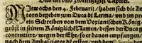 An illustration from Relation vnd gründtlicher Bericht von dess Königreichs Voxu im japonischen Keyserthumb gottseliger Bekehrung, vnd dessentwegen aussgefertigter Ambasciada an Päbst: Heil: gen Rom Paulum den Fünfften, vnd an die Cathol: May: Philip ... Anno 1615. Durch R.P.F. Ludovicum Sotelum S. Francisci Ordens der Discaltzen, oder Parfüsser : vnd ... Don: Rocuyemon Faxecura ... (1617)