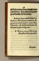 An illustration from Relatio. Welche Philippo. IV. König in Hispanien, & c. R.P.F. Ioannes de Santander ... durch R.P.F. Alphonsum de Benavides ... vbergeben lassen. ... (1634)