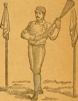 An illustration from The reliable book of outdoor games. Containing official rules for playing base ball, foot ball, cricket, lacrosse, tennis, croquet, etc (1893)