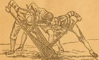 An illustration from The reliable book of outdoor games. Containing official rules for playing base ball, foot ball, cricket, lacrosse, tennis, croquet, etc (1893)