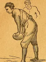 An illustration from The reliable book of outdoor games. Containing official rules for playing base ball, foot ball, cricket, lacrosse, tennis, croquet, etc (1893)
