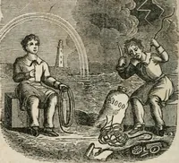 Picture 13 of 27 from Religious allegories : being a series of emblematic engravings, with written explanations, miscellaneous observations, and religious reflections, designed to illustrate divine truth, in accordance with the cardinal principles of Christianity ... (1848), leaf 75