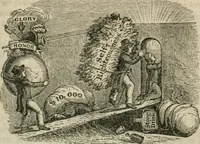 An illustration from Religious allegories : being a series of emblematic engravings, with written explanations, miscellaneous observations, and religious reflections, designed to illustrate divine truth, in accordance with the cardinal principles of Christianity (1848)