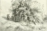 An illustration from Remarks on rural scenery : with twenty etchings of cottages, from nature : and some observations and precepts relative to the pictoresque (1797)