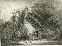 An illustration from Remarks on rural scenery : with twenty etchings of cottages, from nature : and some observations and precepts relative to the pictoresque (1797)