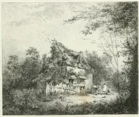 An illustration from Remarks on rural scenery : with twenty etchings of cottages, from nature : and some observations and precepts relative to the pictoresque (1797)