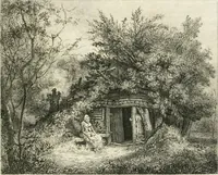 An illustration from Remarks on rural scenery : with twenty etchings of cottages, from nature : and some observations and precepts relative to the pictoresque (1797)