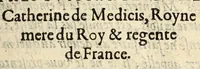 An illustration from Remonstrance av pevple francois, qv'il n'est permis à aucun subiet, sous quelque pretexte que ce soit, se rebeller ne prendre les armes cõtre son Prince & Roy, ny attenter contre son Estat. La tout prouué par l'escriture saincte, (1585)