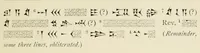 An illustration from The reports of the magicians and astrologers of Nineveh and Babylon in the British Museum : the original texts, printed in Cuneiform characters; edited with translations, notes, vocabulary, index, and an introduction (1900)