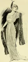 An illustration from Reproductions of model gowns exhibited by Haas brothers, for the spring season of 1913 .. (1913)