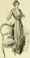 An illustration from Reproductions of model gowns exhibited by Haas brothers, for the spring season of 1913 .. (1913)