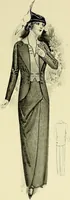 An illustration from Reproductions of model gowns exhibited by Haas brothers, for the spring season of 1913 .. (1913)