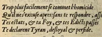 An illustration from Responce avx ivstifications pretendves par Henry de Valoys 3. du nom : sur les meurtres & assasinats, de feu messeigneurs le Cardinal, & Duc de Guyse / (1589)