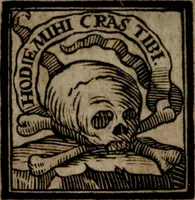 An illustration from Rev. P. Abraham a S. Clara ... Besonders meubliert- und gezierte Todten-Capelle, oder, Allgemeiner Todten-Spiegel : darinnen alle Menschen, wes Standes sie sind ... (1711)