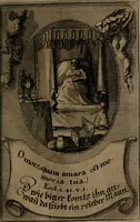 An illustration from Rev. P. Abraham a S. Clara ... Besonders meubliert- und gezierte Todten-Capelle, oder, Allgemeiner Todten-Spiegel : darinnen alle Menschen, wes Standes sie sind ... (1711)