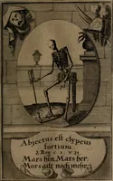 An illustration from Rev. P. Abraham a S. Clara ... Besonders meubliert- und gezierte Todten-Capelle, oder, Allgemeiner Todten-Spiegel : darinnen alle Menschen, wes Standes sie sind ... (1711)