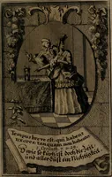 An illustration from Rev. P. Abraham a S. Clara ... Besonders meubliert- und gezierte Todten-Capelle, oder, Allgemeiner Todten-Spiegel : darinnen alle Menschen, wes Standes sie sind ... (1711)