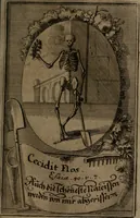 An illustration from Rev. P. Abraham a S. Clara ... Besonders meubliert- und gezierte Todten-Capelle, oder, Allgemeiner Todten-Spiegel : darinnen alle Menschen, wes Standes sie sind ... (1711)