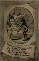 An illustration from Rev. P. Abraham a S. Clara ... Besonders meubliert- und gezierte Todten-Capelle, oder, Allgemeiner Todten-Spiegel : darinnen alle Menschen, wes Standes sie sind ... (1711)