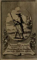 An illustration from Rev. P. Abraham a S. Clara ... Besonders meubliert- und gezierte Todten-Capelle, oder, Allgemeiner Todten-Spiegel : darinnen alle Menschen, wes Standes sie sind ... (1711)