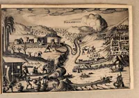 Picture 11 of 13 from Reys-boeck van het rijcke Brasilien, Rio de la Plata ende Magallanes, : daer in te sien is, de gheleghentheyt van hare landen ende steden, haren handel ende wandel, met de vruchten ende vruchbaerheyt der selver: alles met copere platen uytghebeelt. Als oock de leste reyse van den Heer van Dort, met het veroveren vande Baeye de Todos los Santos, (1624), leaf 63