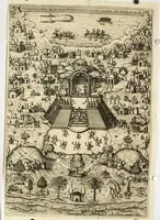 An illustration from Rhetorica christiana : ad concionandi et orandi vsvm accommodata, vtrivsq[ue] facvltatis exemplis svo loco insertis : qvae qvidem ex Indorvm maximè deprompta svnt historiis : vnde praeter doctrinam, svma qvoqve delectatio comparabitvr (1579)