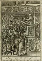 An illustration from Rhetorica christiana : ad concionandi et orandi vsvm accommodata, vtrivsq[ue] facvltatis exemplis svo loco insertis : qvae qvidem ex Indorvm maximè deprompta svnt historiis : vnde praeter doctrinam, svma qvoqve delectatio comparabitvr (1579)
