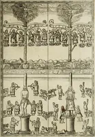 An illustration from Rhetorica christiana : ad concionandi et orandi vsvm accommodata, vtrivsq[ue] facvltatis exemplis svo loco insertis : qvae qvidem ex Indorvm maximè deprompta svnt historiis : vnde praeter doctrinam, svma qvoqve delectatio comparabitvr (1579)