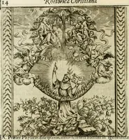 An illustration from Rhetorica christiana : ad concionandi et orandi vsvm accommodata, vtrivsq[ue] facvltatis exemplis svo loco insertis : qvae qvidem ex Indorvm maximè deprompta svnt historiis : vnde praeter doctrinam, svma qvoqve delectatio comparabitvr (1579)