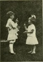 An illustration from Rhythmic action plays and dances; a book of original games and dances, arranged progressively, to Mother Goose and other action songs, with a teaching introductory; for the kindergarten, primary schools, playground and gymnasium (1915)