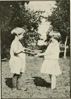 An illustration from Rhythmic action plays and dances; a book of original games and dances, arranged progressively, to Mother Goose and other action songs, with a teaching introductory; for the kindergarten, primary schools, playground and gymnasium (1915)