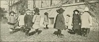 An illustration from Rhythmic action plays and dances; a book of original games and dances, arranged progressively, to Mother Goose and other action songs, with a teaching introductory; for the kindergarten, primary schools, playground and gymnasium (1915)