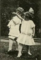 An illustration from Rhythmic action plays and dances; a book of original games and dances, arranged progressively, to Mother Goose and other action songs, with a teaching introductory; for the kindergarten, primary schools, playground and gymnasium (1915)