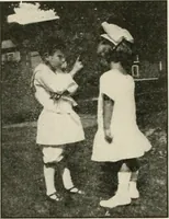 An illustration from Rhythmic action plays and dances; a book of original games and dances, arranged progressively, to Mother Goose and other action songs, with a teaching introductory; for the kindergarten, primary schools, playground and gymnasium (1915)