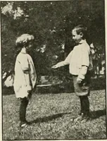 An illustration from Rhythmic action plays and dances; a book of original games and dances, arranged progressively, to Mother Goose and other action songs, with a teaching introductory; for the kindergarten, primary schools, playground and gymnasium (1915)